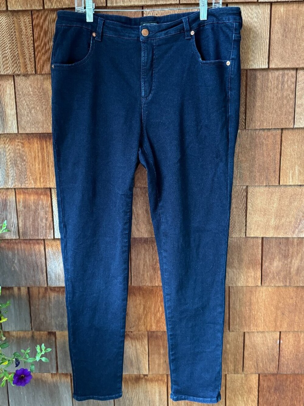 Dark Indigo Universal Standard Stretch Denim Skinny Jeans in Women's 18 - Large